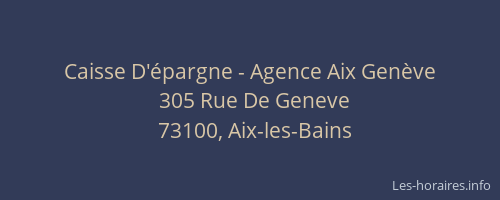 Caisse D'épargne - Agence Aix Genève