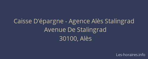 Caisse D'épargne - Agence Alès Stalingrad