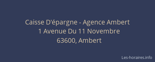 Caisse D'&eacute;pargne - Agence Ambert