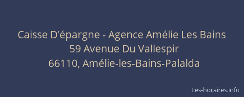 Caisse D'&eacute;pargne - Agence Am&eacute;lie Les Bains