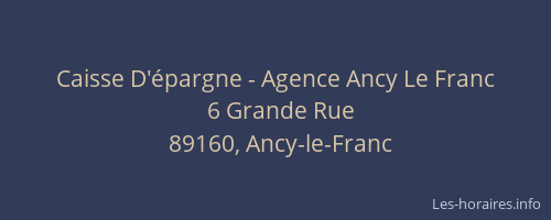 Caisse D'épargne - Agence Ancy Le Franc
