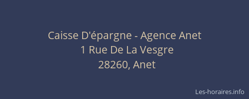 Caisse D'&eacute;pargne - Agence Anet