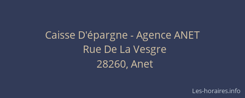 Caisse D'&eacute;pargne - Agence ANET