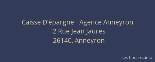 Caisse D'&eacute;pargne - Agence Anneyron