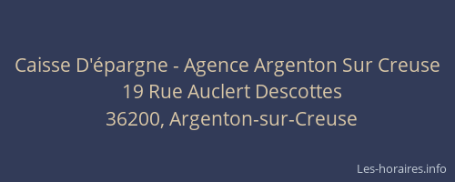 Caisse D'&eacute;pargne - Agence Argenton Sur Creuse