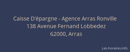 Caisse D'épargne - Agence Arras Ronville