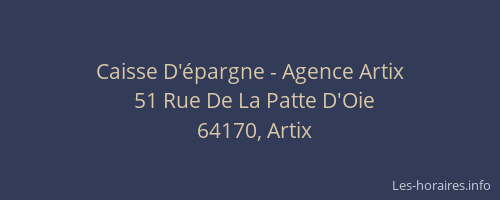 Caisse D'&eacute;pargne - Agence Artix