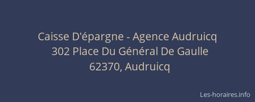 Caisse D'épargne - Agence Audruicq