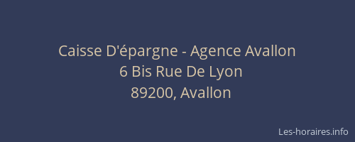 Caisse D'épargne - Agence Avallon