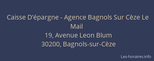 Caisse D'&eacute;pargne - Agence Bagnols Sur C&egrave;ze Le Mail