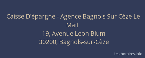 Caisse D'épargne - Agence Bagnols Sur Cèze Le Mail