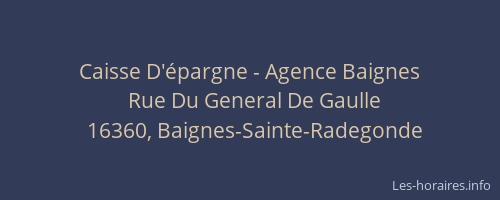 Caisse D'épargne - Agence Baignes