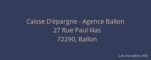 Caisse D'épargne - Agence Ballon