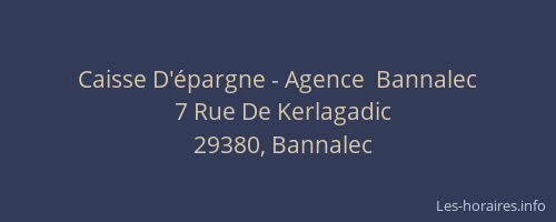 Caisse D'&eacute;pargne - Agence  Bannalec