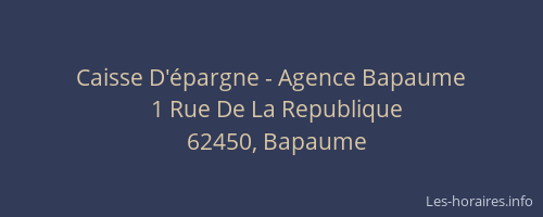 Caisse D'épargne - Agence Bapaume