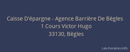 Caisse D'épargne - Agence Barrière De Bègles