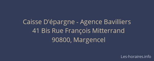 Caisse D'&eacute;pargne - Agence Bavilliers