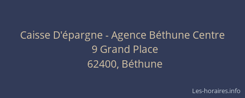 Caisse D'épargne - Agence Béthune Centre