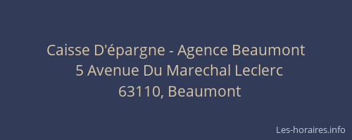 Caisse D'&eacute;pargne - Agence Beaumont