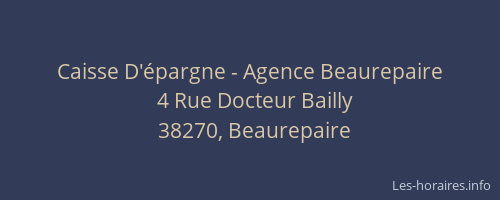 Caisse D'&eacute;pargne - Agence Beaurepaire