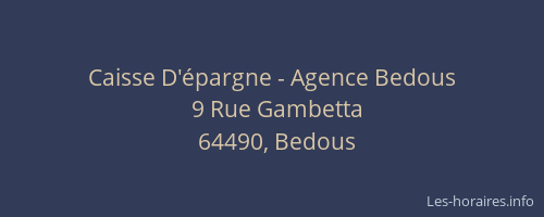 Caisse D'épargne - Agence Bedous