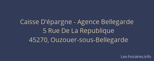 Caisse D'&eacute;pargne - Agence Bellegarde
