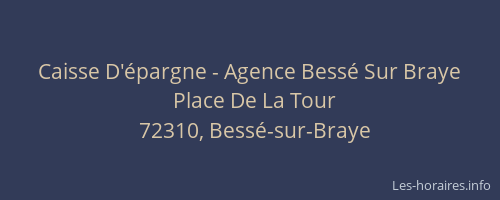 Caisse D'&eacute;pargne - Agence Bess&eacute; Sur Braye