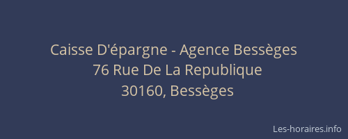 Caisse D'&eacute;pargne - Agence Bess&egrave;ges