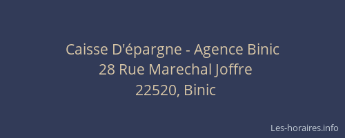 Caisse D'&eacute;pargne - Agence Binic