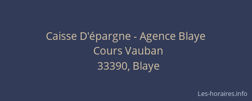 Caisse D'épargne - Agence Blaye