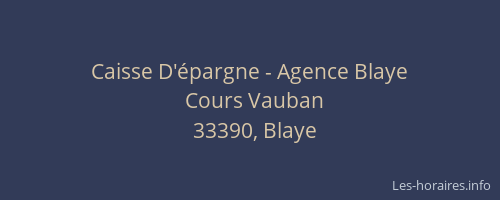 Caisse D'&eacute;pargne - Agence Blaye