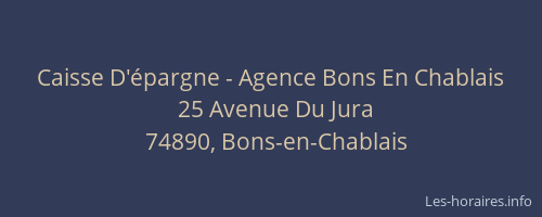 Caisse D'&eacute;pargne - Agence Bons En Chablais