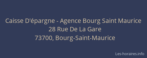 Caisse D'épargne - Agence Bourg Saint Maurice