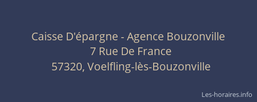 Caisse D'&eacute;pargne - Agence Bouzonville