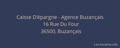 Caisse D'&eacute;pargne - Agence Buzan&ccedil;ais