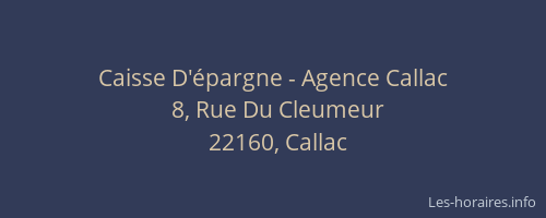 Caisse D'épargne - Agence Callac