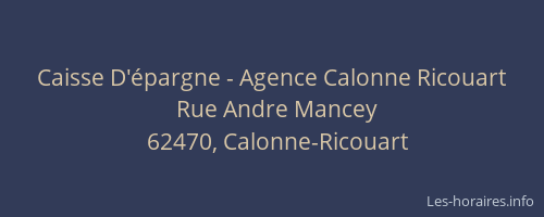 Caisse D'&eacute;pargne - Agence Calonne Ricouart