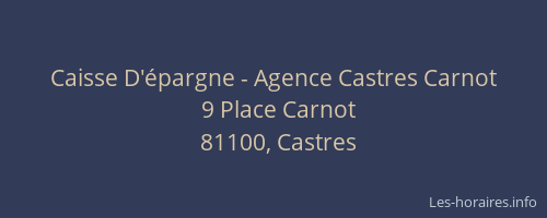 Caisse D'épargne - Agence Castres Carnot