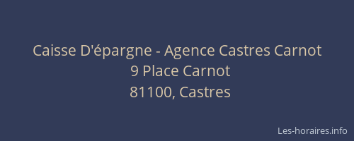 Caisse D'&eacute;pargne - Agence Castres Carnot
