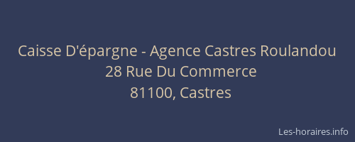 Caisse D'&eacute;pargne - Agence Castres Roulandou