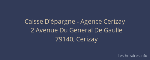 Caisse D'épargne - Agence Cerizay