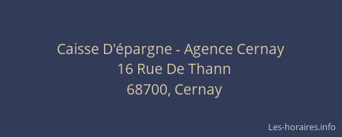 Caisse D'&eacute;pargne - Agence Cernay
