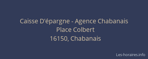 Caisse D'&eacute;pargne - Agence Chabanais