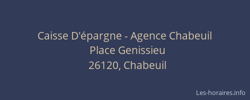 Caisse D'&eacute;pargne - Agence Chabeuil