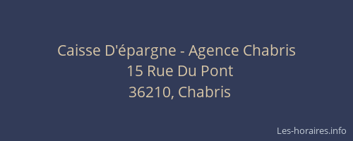 Caisse D'&eacute;pargne - Agence Chabris