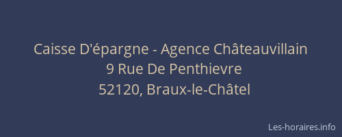 Caisse D'épargne - Agence Châteauvillain