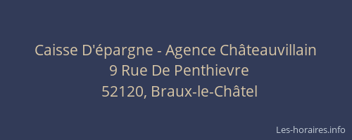 Caisse D'&eacute;pargne - Agence Ch&acirc;teauvillain