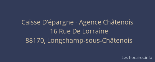 Caisse D'&eacute;pargne - Agence Ch&acirc;tenois