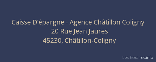 Caisse D'épargne - Agence Châtillon Coligny