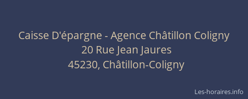 Caisse D'&eacute;pargne - Agence Ch&acirc;tillon Coligny
